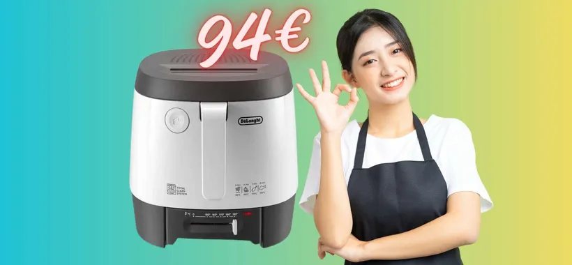 Friggitrice De' Longhi: niente odori e frittura in poco tempo (94€)