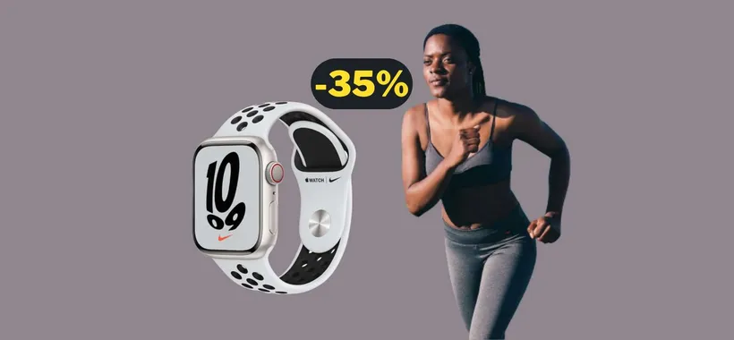 Apple Watch Nike Series 7 GPS + Cellular in sconto di 190 euro da MediaWorld