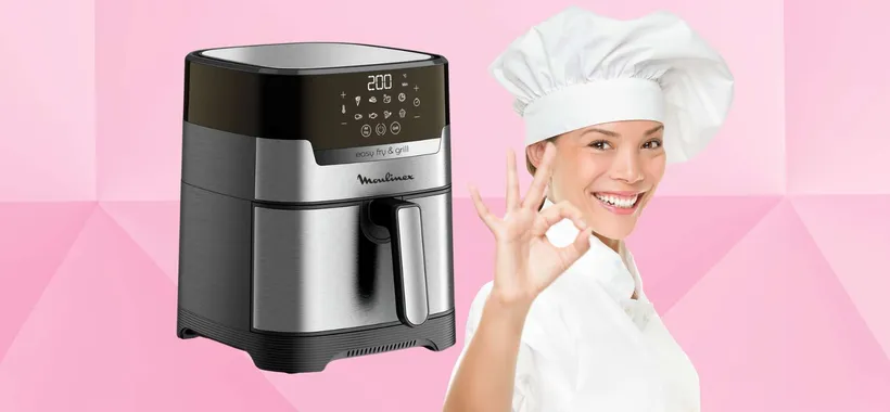 Moulinex Easy Fry &amp; Grill: friggitrice ad aria 2 in 1 da 4,2L per cucina fast