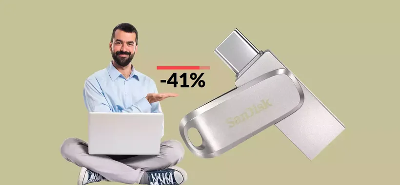 Chiavetta USB 2-in-1 64GB: copia i dati tra PC e smartphone (17€)