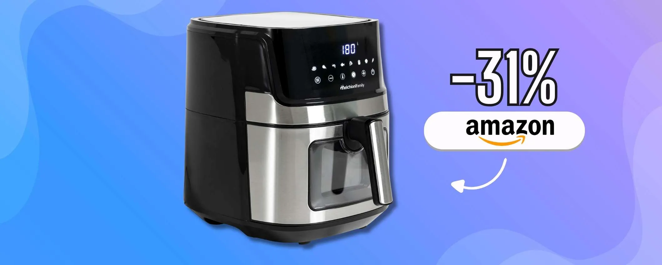 Friggitrice ad aria SMART: 6,5L e la comandi con Alexa e Google (68€)