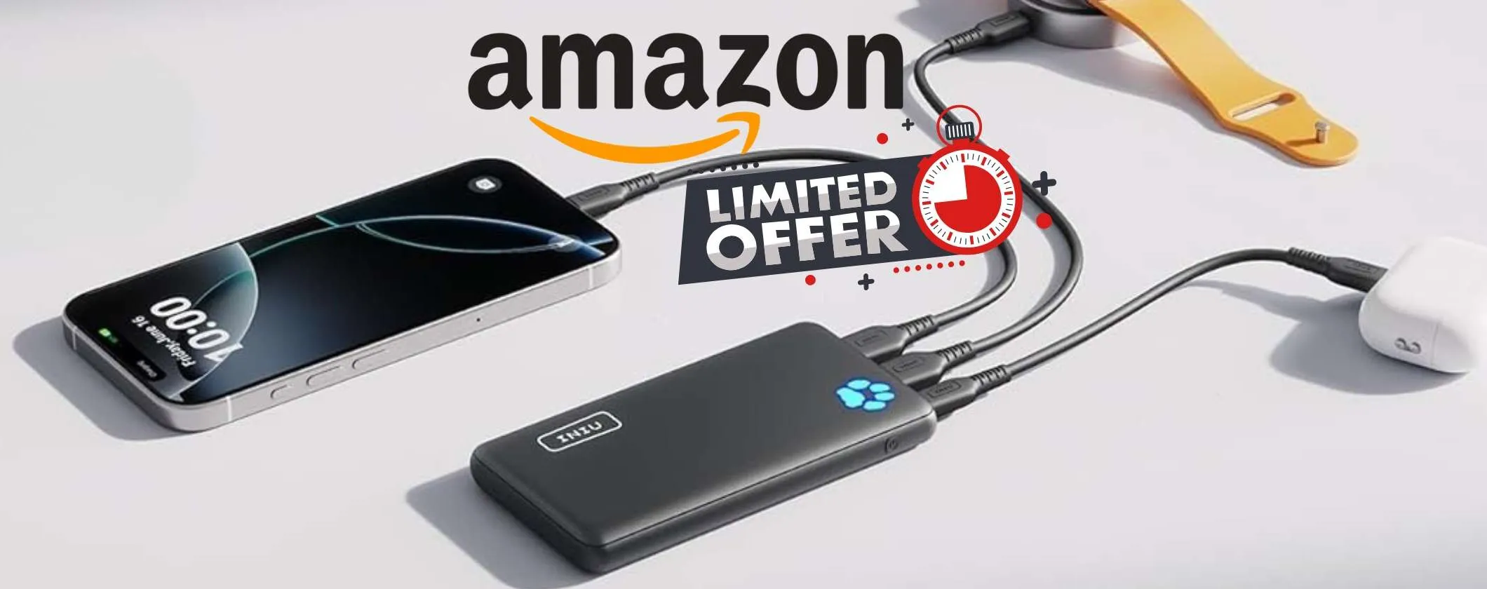 Solo 17€ per il Power Bank INIU da 10000mAh: ricarica rapida e design leggero