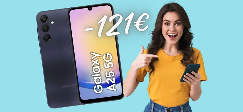 Samsung Galaxy A25 5G (6/128GB) a 121€ in MENO solo su Amazon