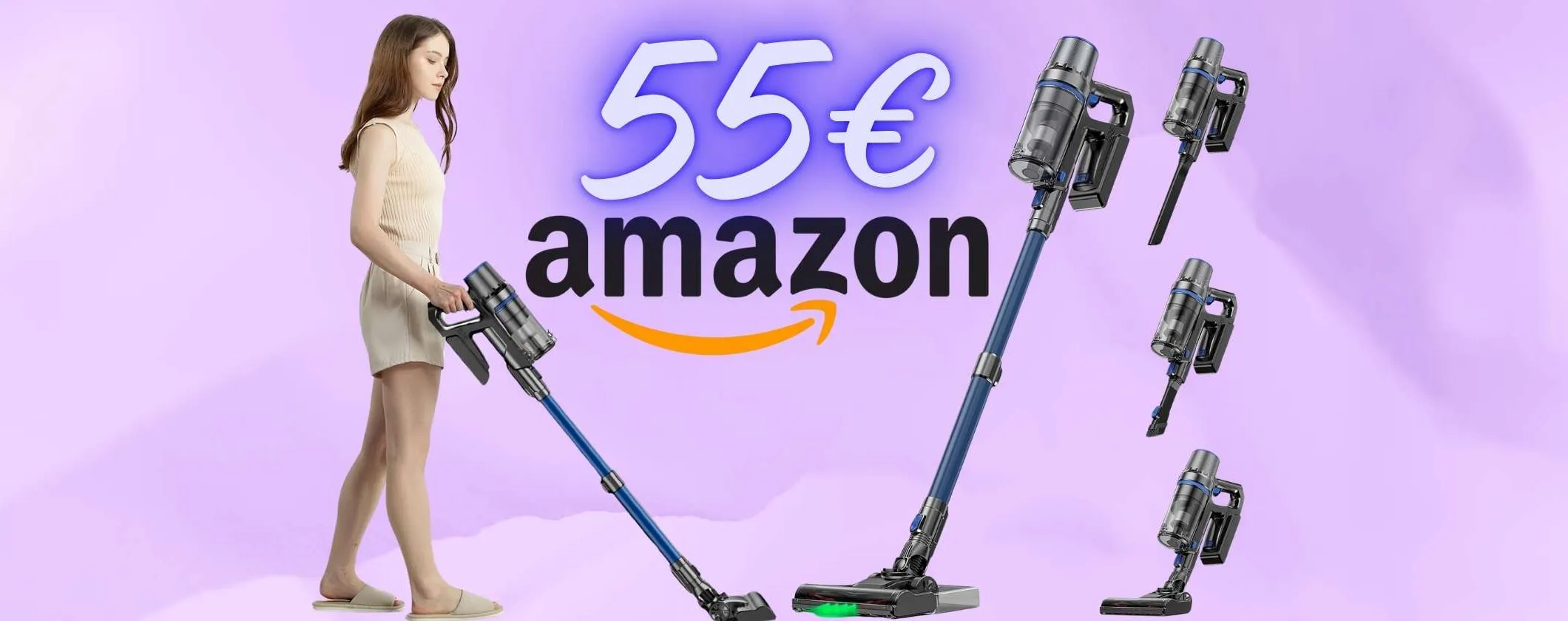 Offerta folle per questo aspirapolvere senza fili da 45Kpa: oggi solo 55€