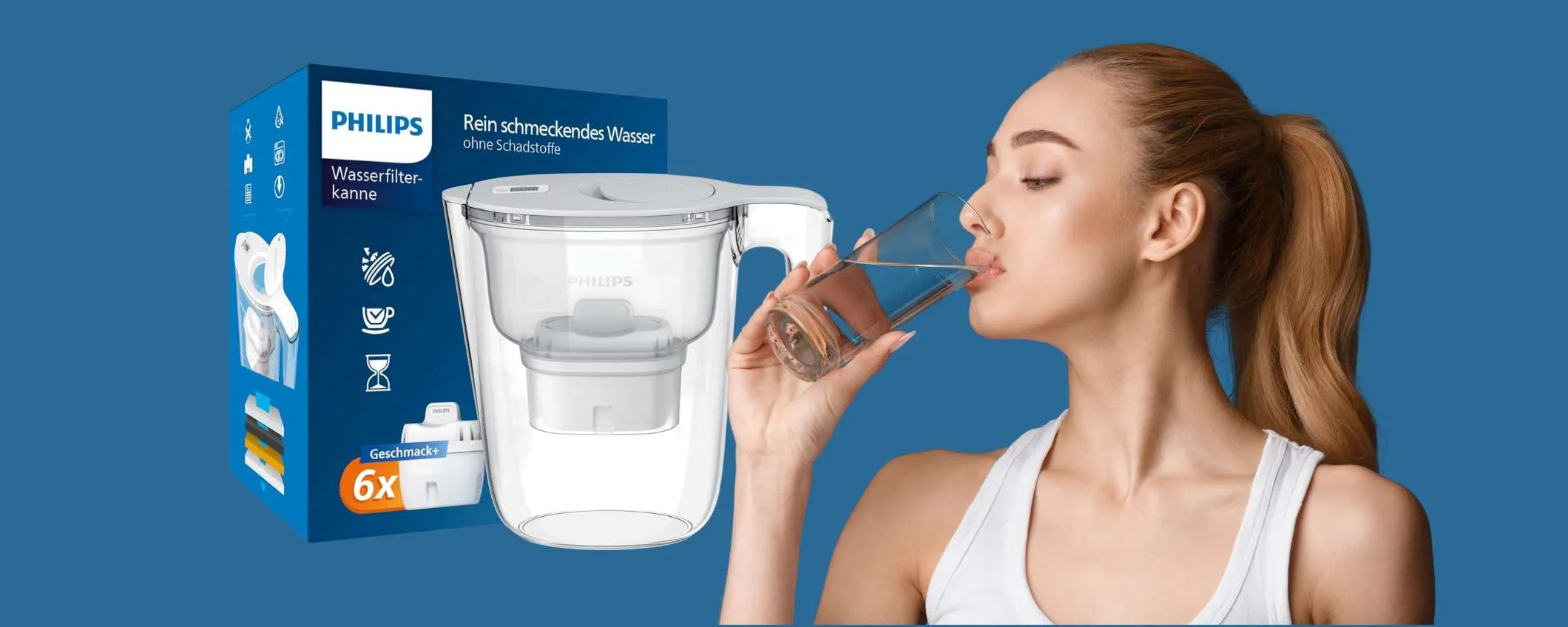 Caraffa filtrante Philips +6 cartucce a un PREZZACCIO: l'acqua buona sulla tavola