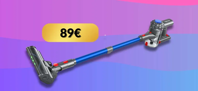 Meno di 100€ per l'aspirapolvere senza fili dalla potenza e batteria shock