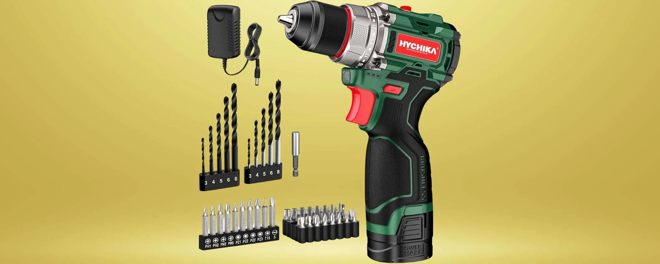 Trapano avvitatore con 53 accessori: SCONTO minimo, CONVENIENZA massima