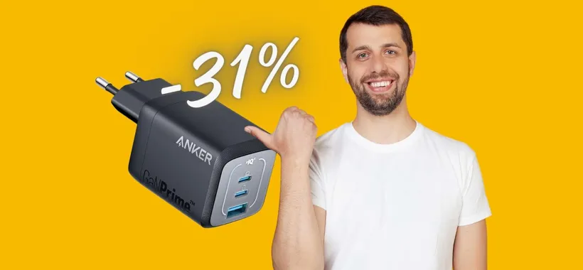 Caricatore USB da 67 W, compatto, leggero e con 3 porte (-31%)
