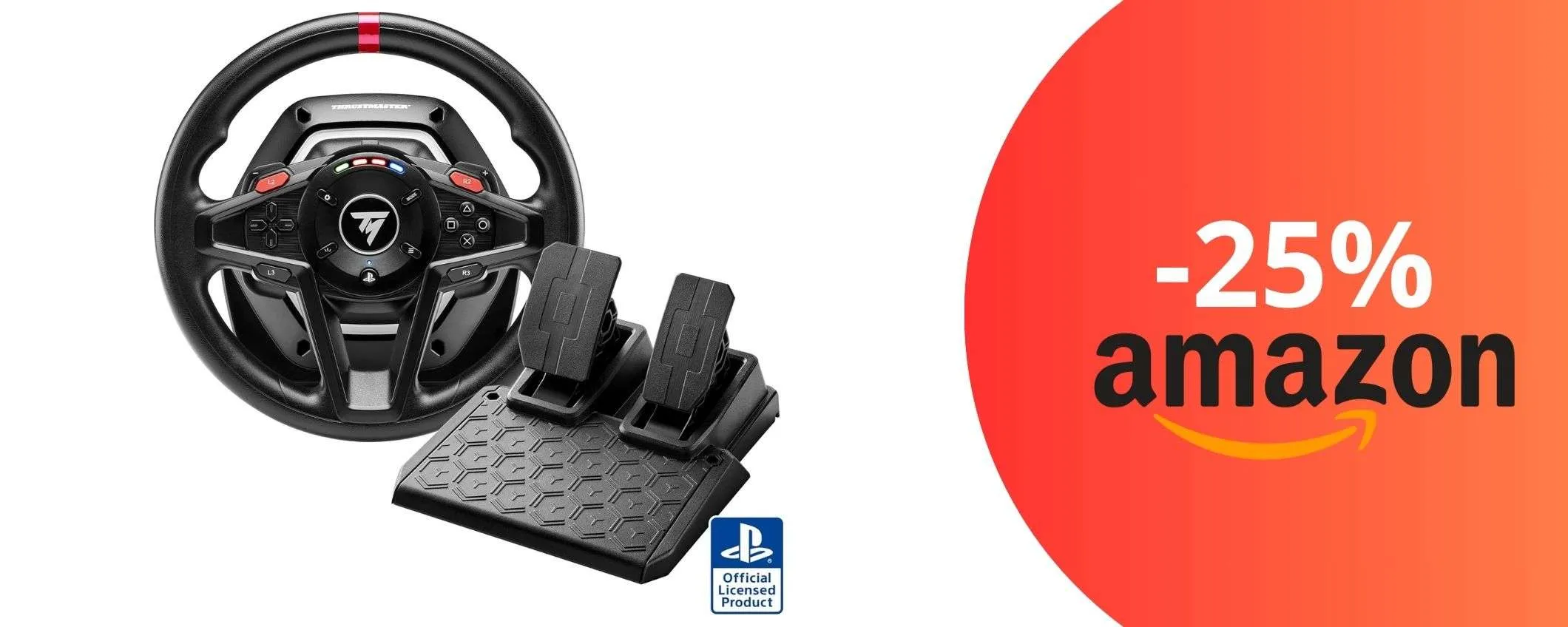 Esperienza di guida più reale che mai con volante force feedback e pedali magnetici: tuo ad un prezzo da urlo