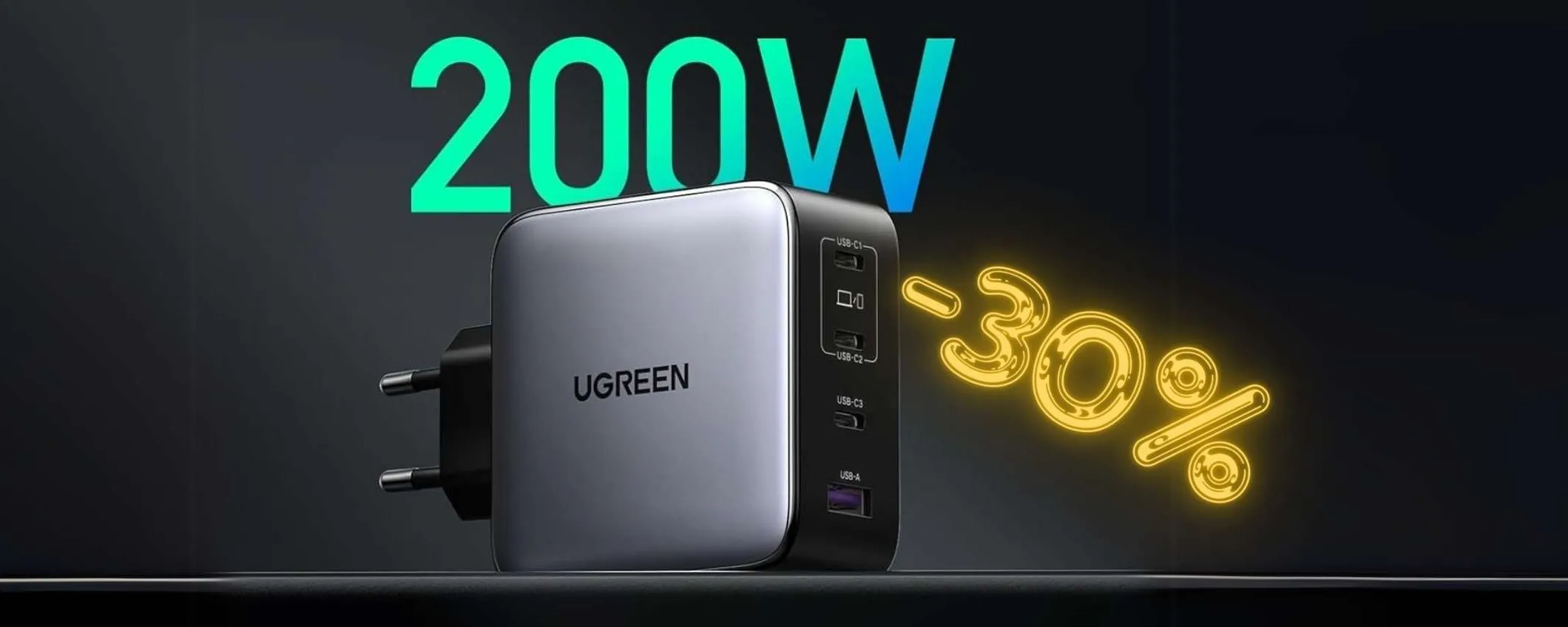 Ricarica di tutto con il caricabatterie UGREEN Nexode da 200W (-30%)