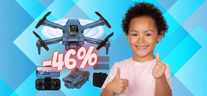 Drone con telecamera HD che ruota a 90° con doppia batteria (-46%)