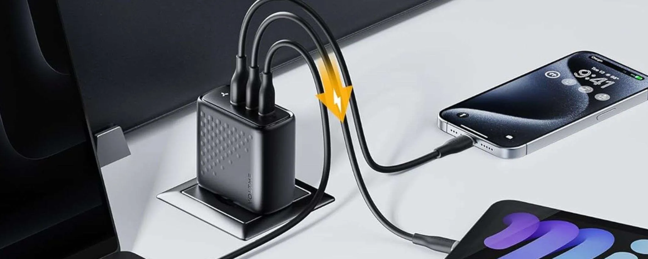 Caricatore USB-C 100W USB-C con 3 porte in doppio sconto su Amazon