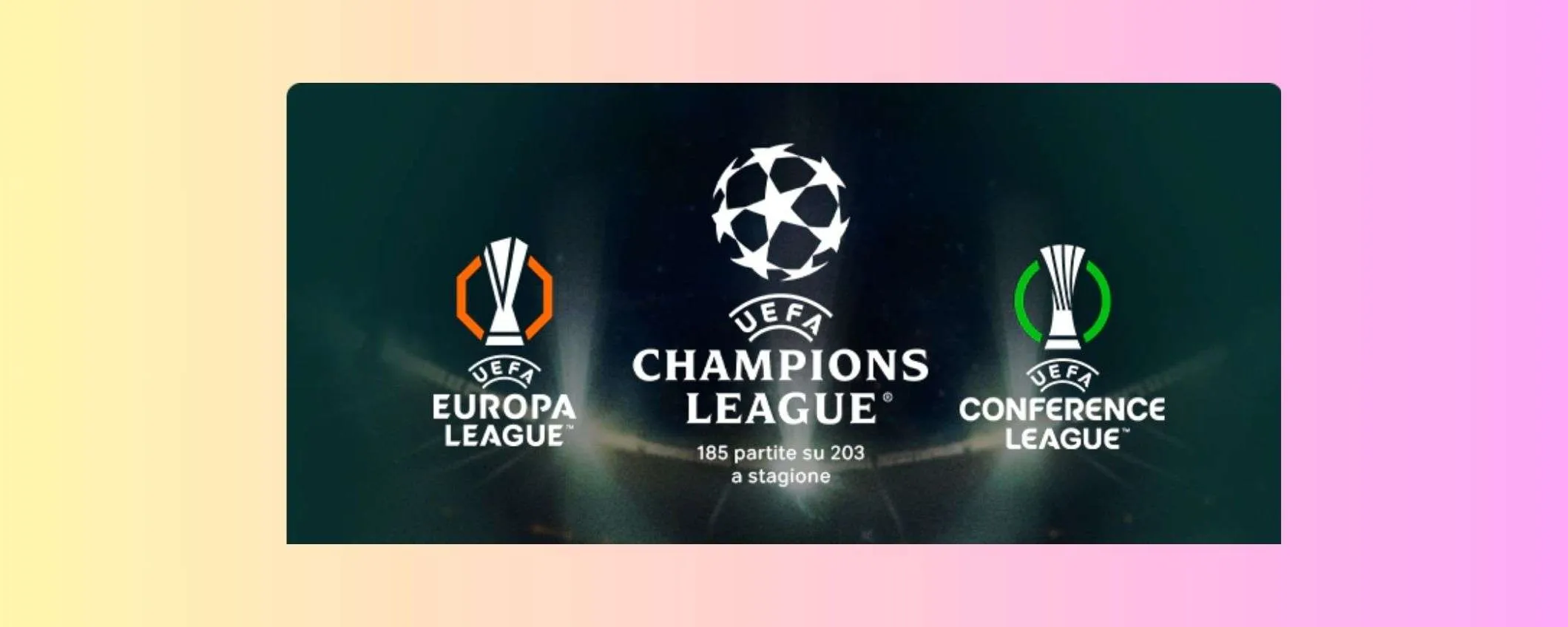 Guarda Champions League e le coppe europee su NOW: puoi risparmiare 120€ così