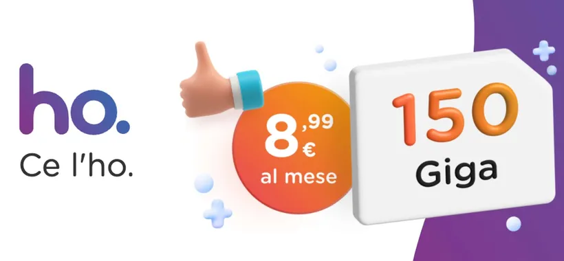 HoMobile: 150 Giga, minuti e SMS a 8,99 euro