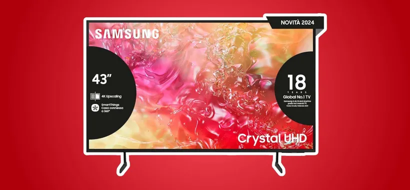 Samsung CRYSTAL TV 43": solo 329€ per Smart TV 4K che ti lascerà senza fiato