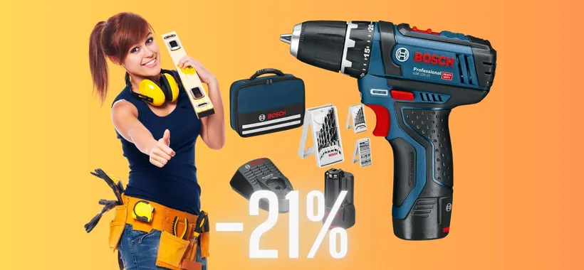 Bosch Professional: trapano avvitatore con valigetta e accessori a un super prezzo