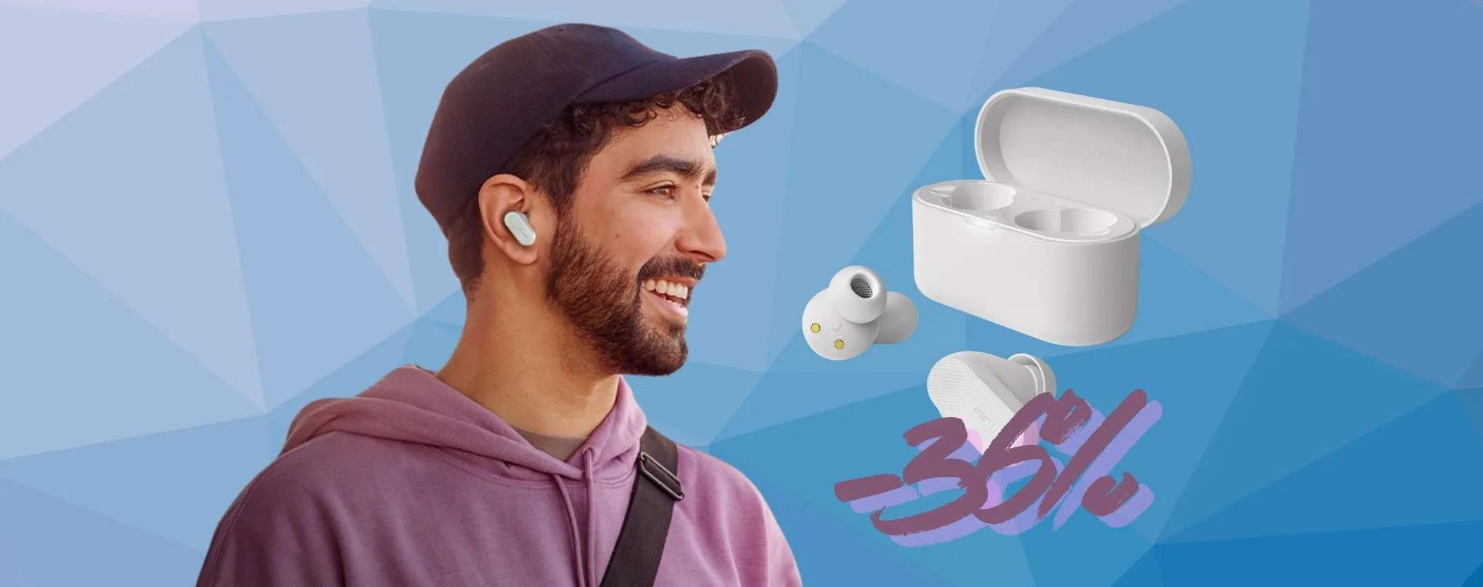 Auricolari wireless piccolissimi ma performanti a prezzo wow: Philips Serie 3000 al 36%