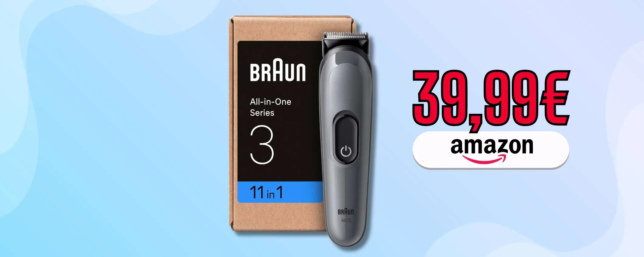 Braun All-In-One Series 3 per barba e capelli curati, prezzo TAGLIATO