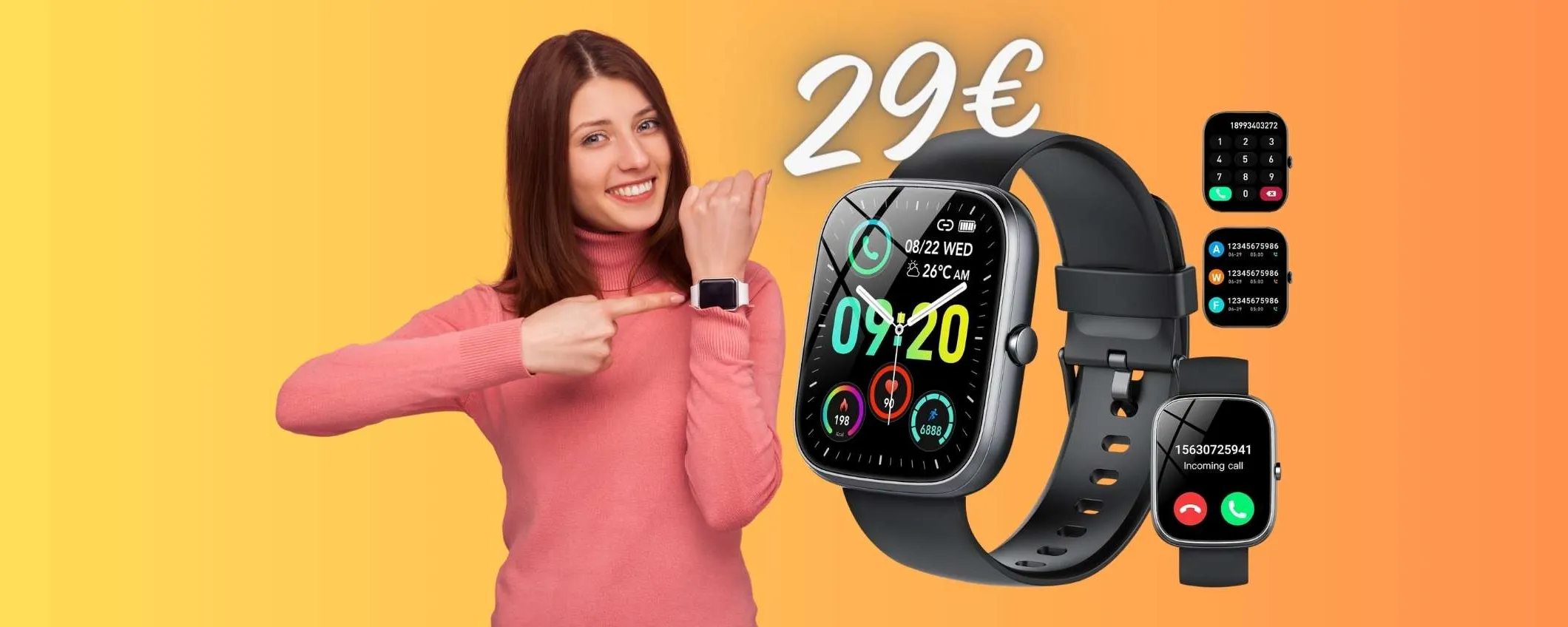 SCONTO PAZZESCO su questo Smartwatch con modalità per chiamate (29€)