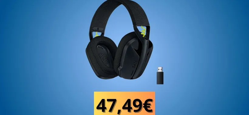 Logitech G435 Lightspeed: cuffie gaming wireless super leggere con maxi-sconto 46%