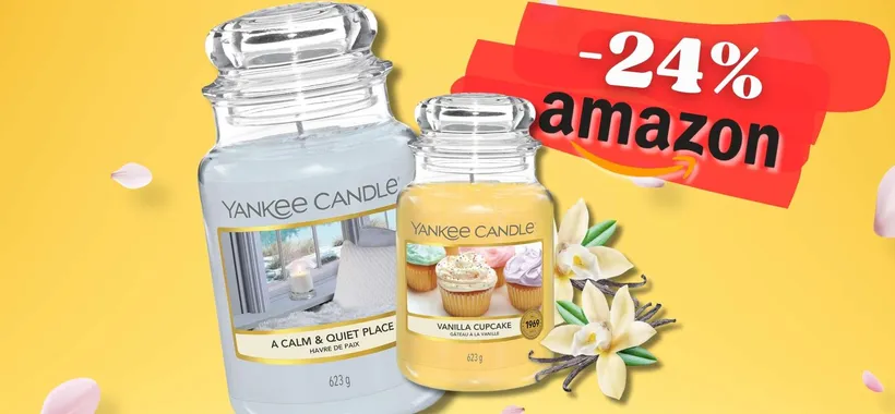 Yankee Candle INONDA casa per 150 ore in due profumazioni AMBITE (-24%)