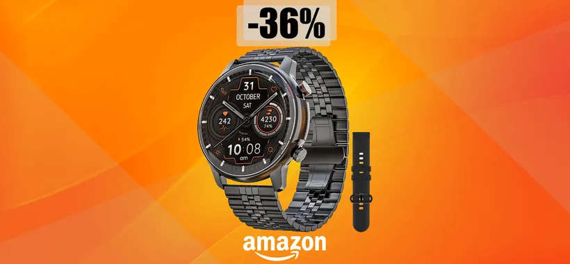 Smartwatch di LUSSO con 2 cinturini a 50€? FOLLIA su Amazon (-36%)