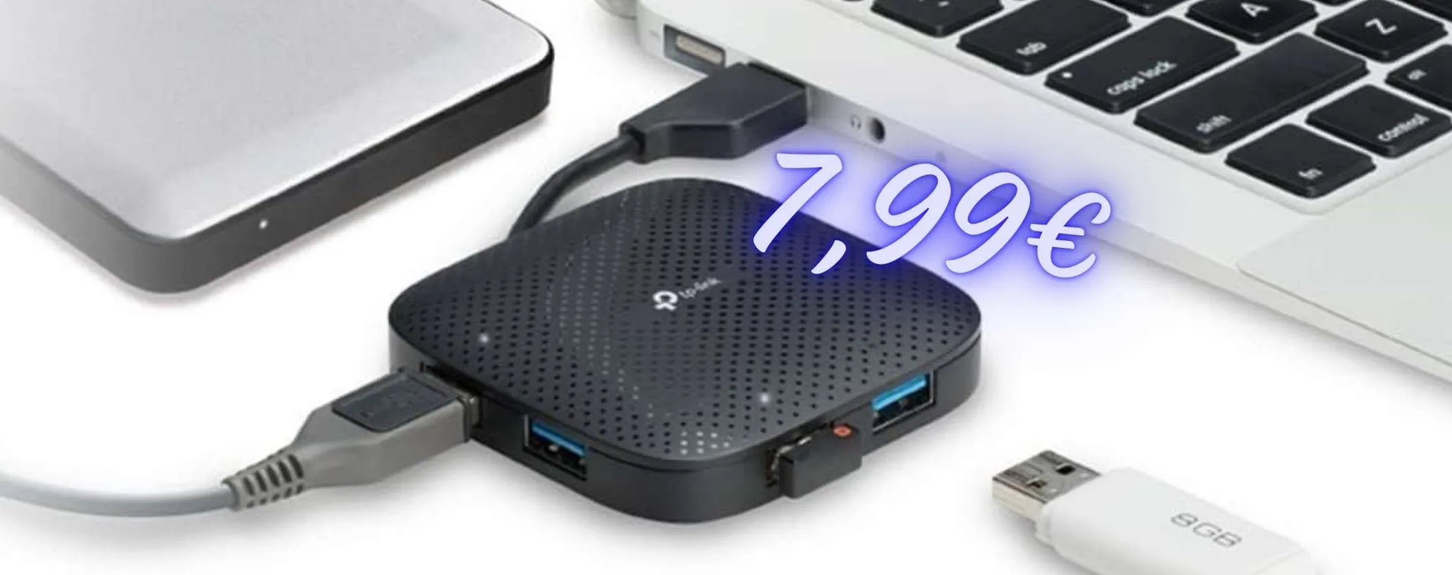 TP-Link: Hub USB 4 in 1 per aumentare le porte su PC e Laptop a soli 7,99€