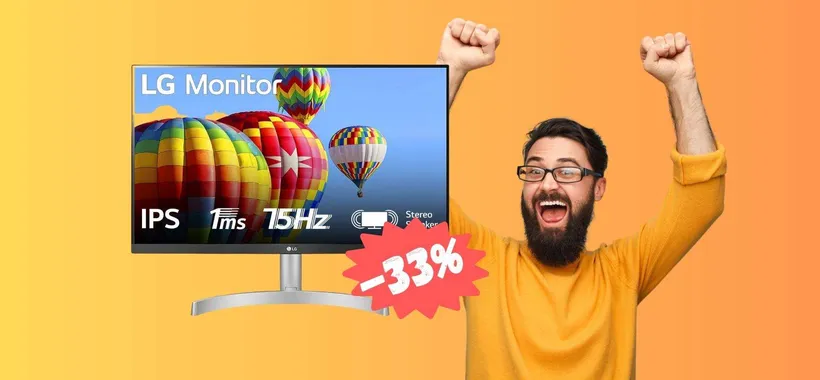 Monitor LG da 24 pollici FHD con risposta di 1 ms a meno di 120€