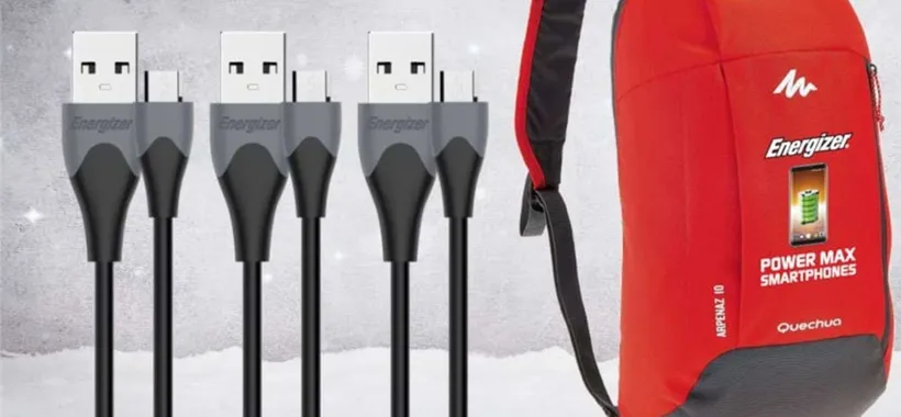 Amazon, BOMBA by Energizer: kit 3 cavi + zaino a 6€, finirà immediatamente
