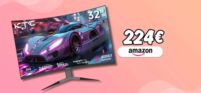 Monitor gaming 32" curvo con risoluzione 2K e 240Hz: il prezzo è un REGALO