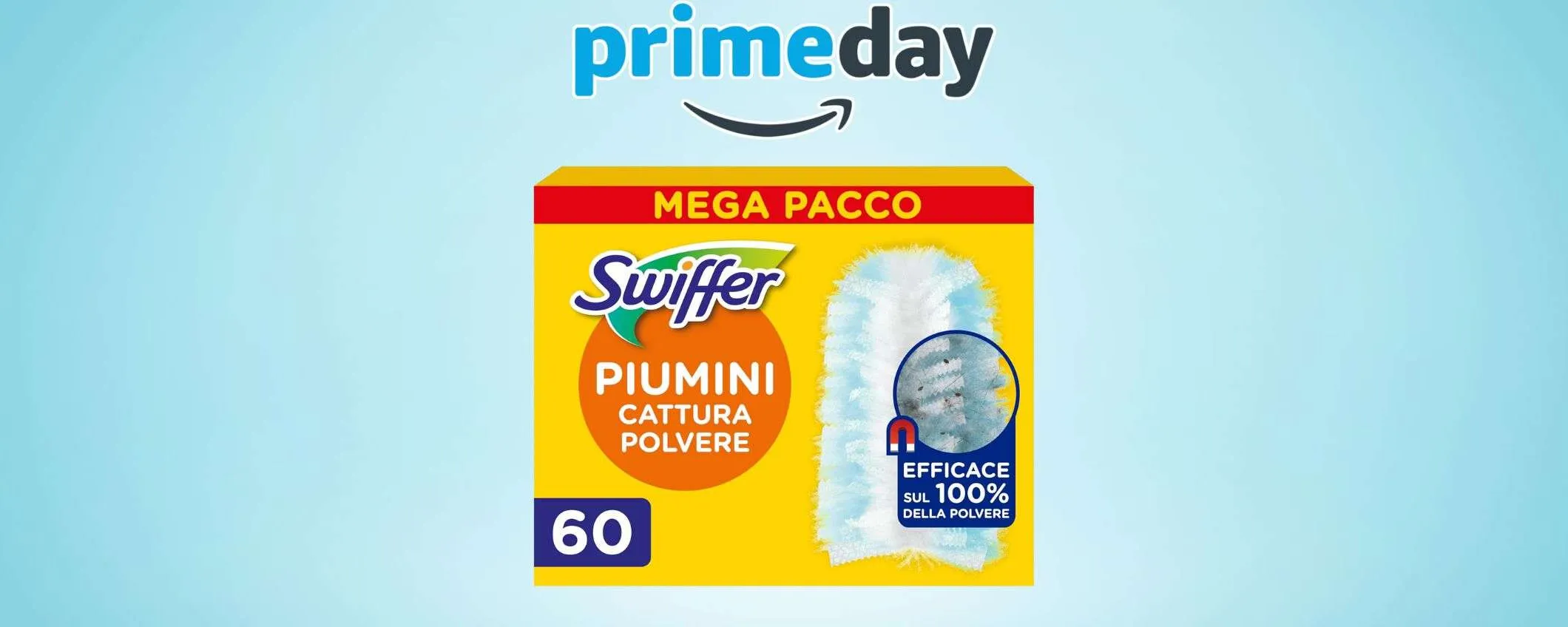 Ricarica piumini Swiffer da 60 pezzi: il BEST SELLER del Prime Day (50% di SCONTO)