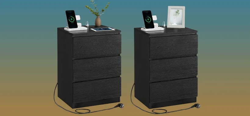 Set da 2 comodini con ricarica integrata (fino a 4 dispositivi) e cassetti in EXTRA SCONTO su Amazon