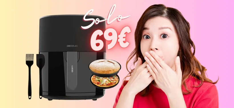 Friggitrice ad aria Cecotec: 6,5L e 12 modalità di cottura (solo 69€)
