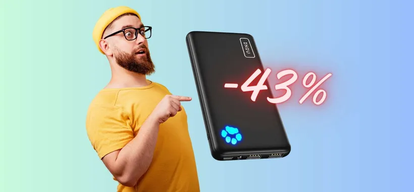 Power Bank con 3 uscite che ricarica di tutto, ora al 43% di SCONTO