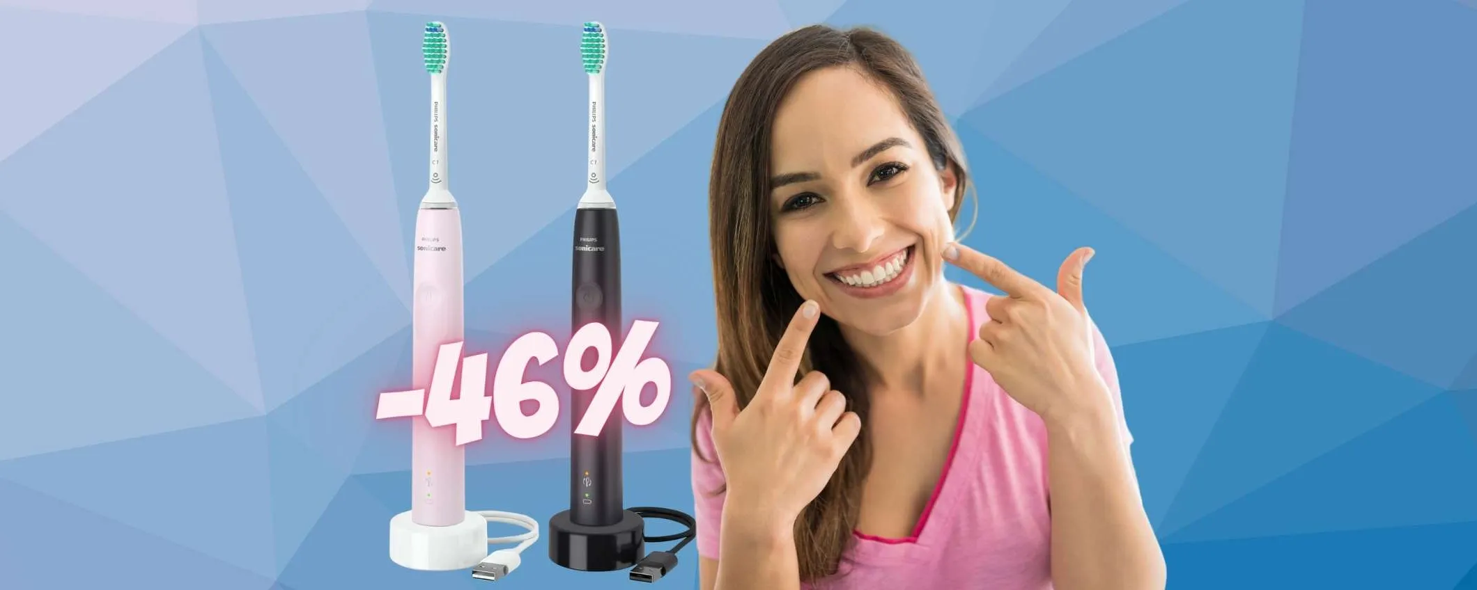 Philips Sonicare: 2 spazzolini elettrici sonici (quasi) al PREZZO di UNO