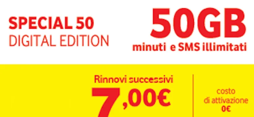 Promo Special 50: Torna in Vodafone con soli 7€