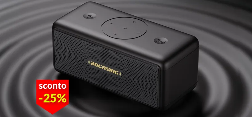 Cassa Bluetooth in sconto a 55€: musica pazzesca per 30h, è anche impermeabile