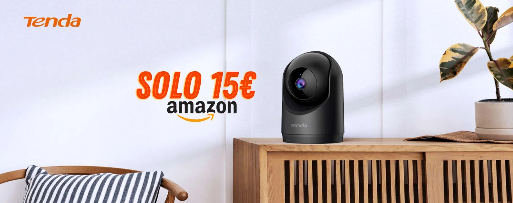 Telecamera di Sicurezza da interno Tenda Pan-Tilt a soli 15€ su Amazon