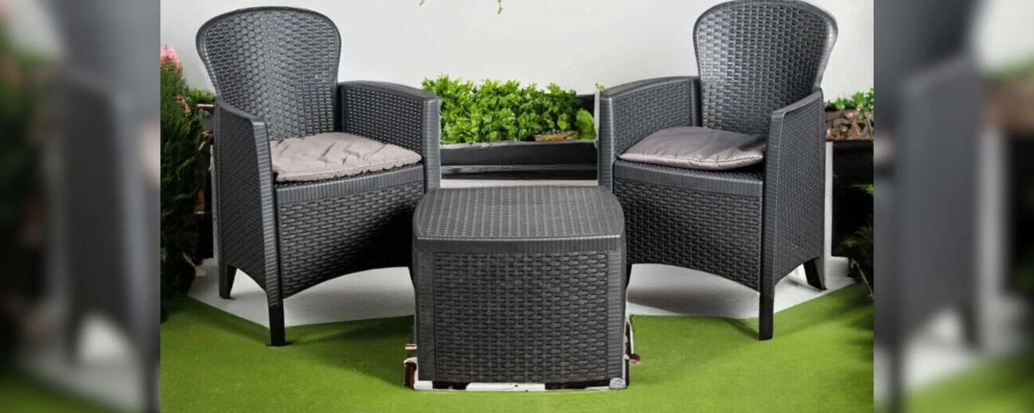 Salotto da giardino a 76€: promo BOMBA primavera, due poltrone e un tavolino
