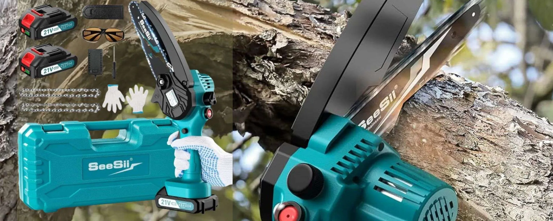 Motosega compatta a 39€: 2 batterie, custodia e accessori è PURA FOLLIA