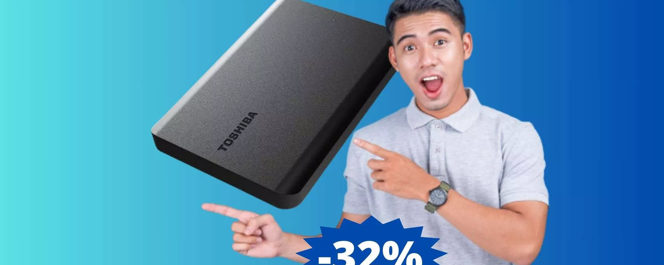 HDD Toshiba da 2TB: tra i più venduti su Amazon (-32%)