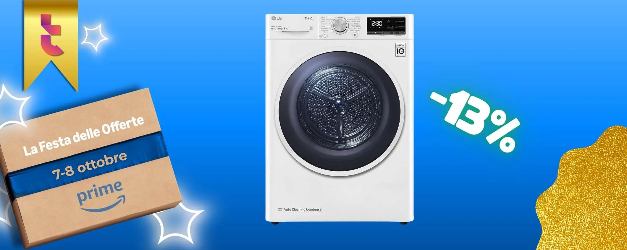 Asciugatrice SMART LG, 9KG di capienza e sistema Allergy Care (-13%)