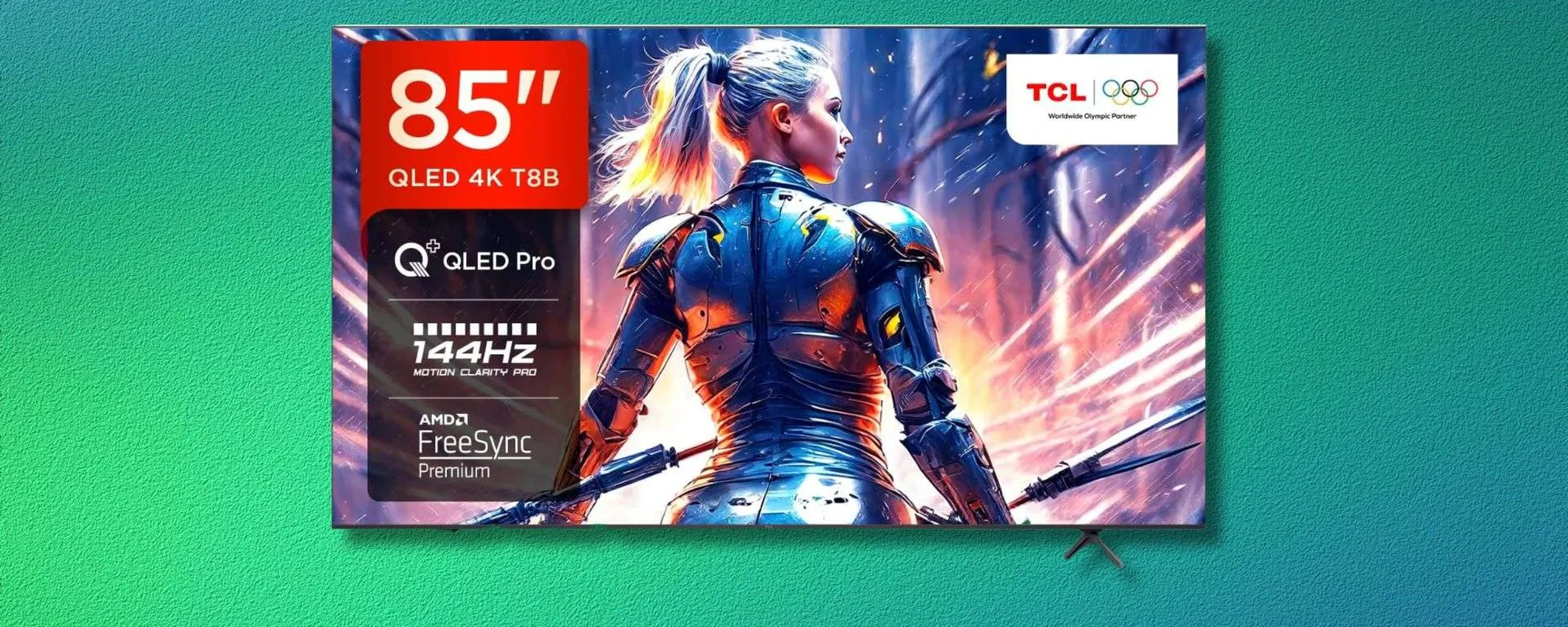 TCL 85T8B QLED da 85” in offerta a 899,90€: Google TV 4K, Dolby Atmos e AirPlay2 con il 42% di sconto