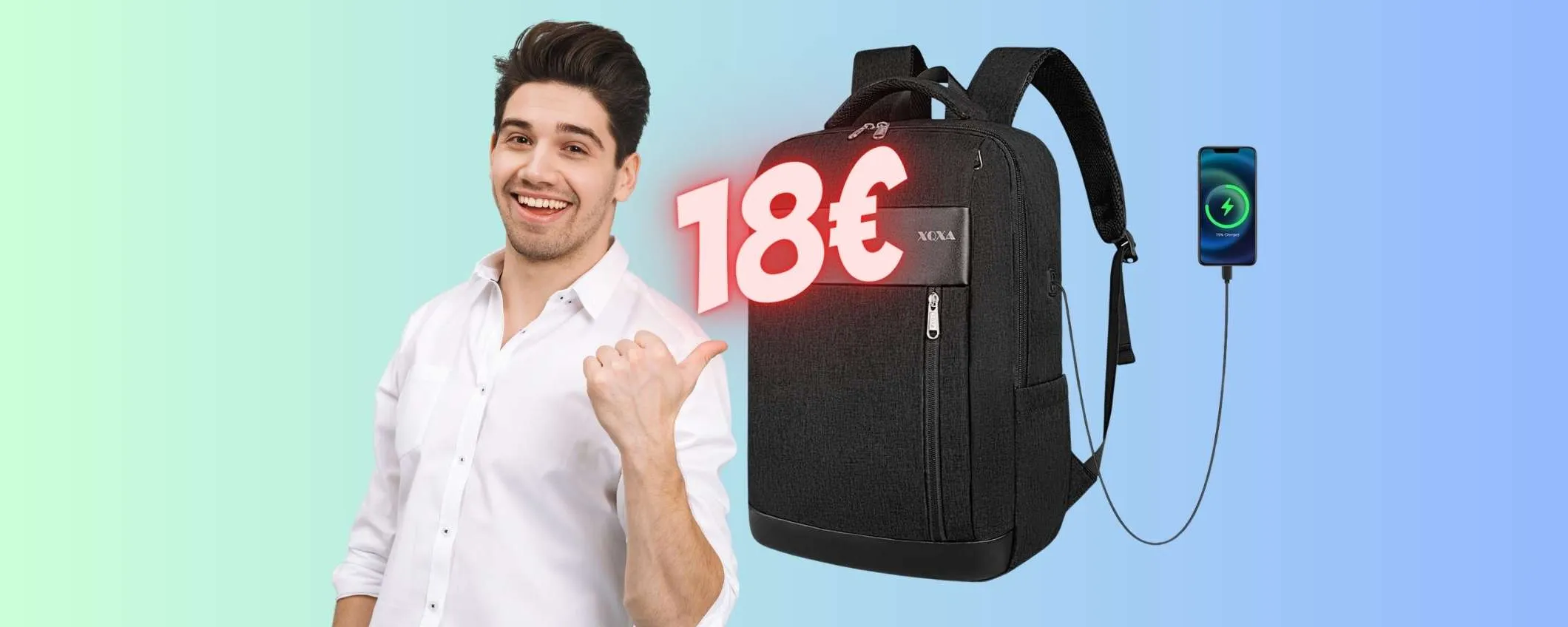SOLO 18€ per questo zaino ergonomico e impermeabile con tante tasche