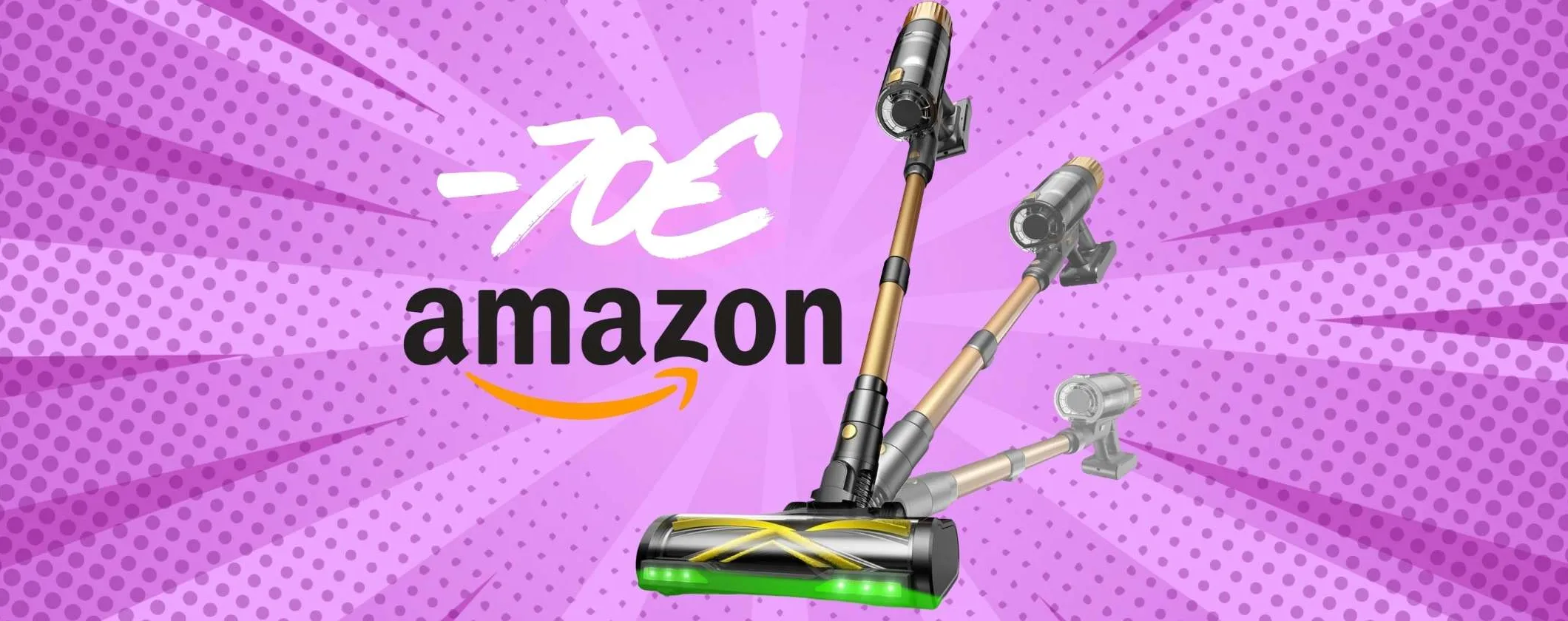 Aspirapolvere senza fili da 50Kpa e 65 minuti di autonomia a 129€ con il coupon
