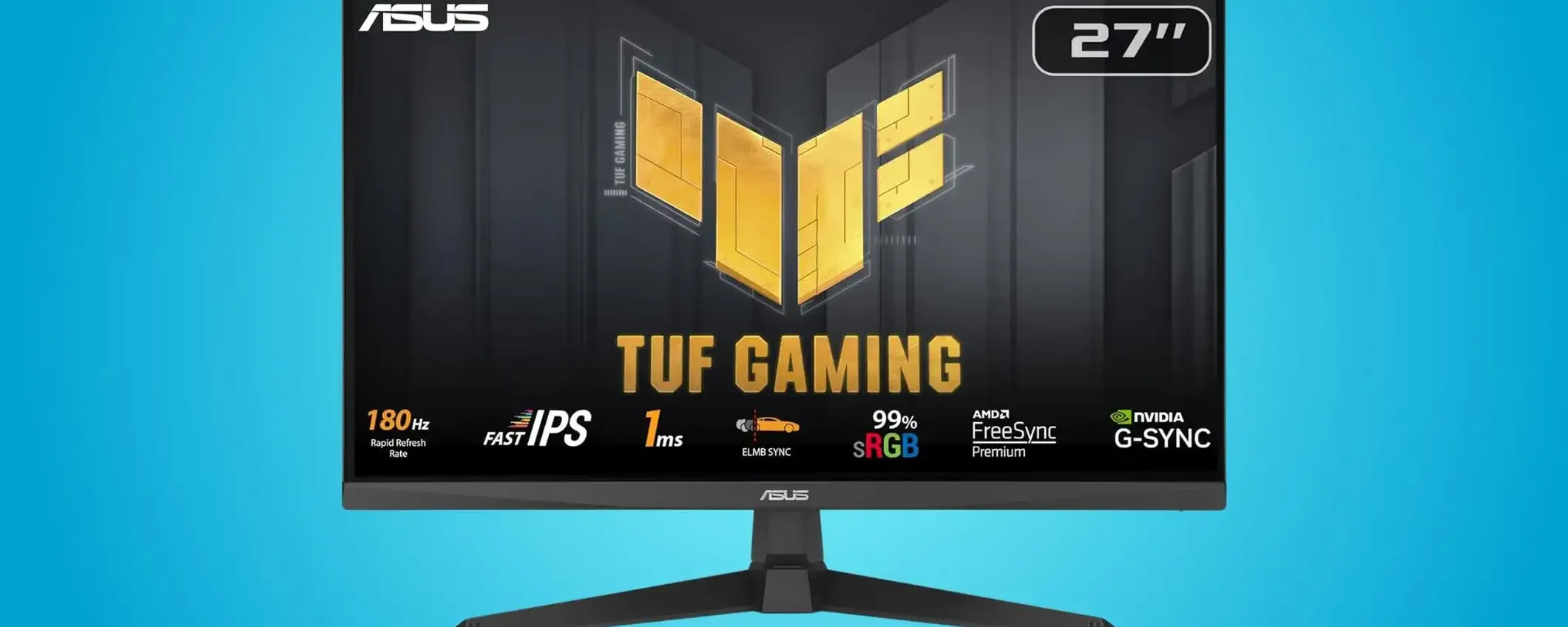Asus TUF Gaming VG279Q3A: solo 139€ per Full HD 180 Hz, Fast IPS e 1ms