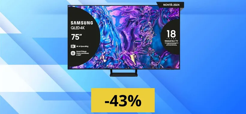 Samsung 75" QLED 4K: uno schermo imponente a un prezzo imbattibile (Amazon)