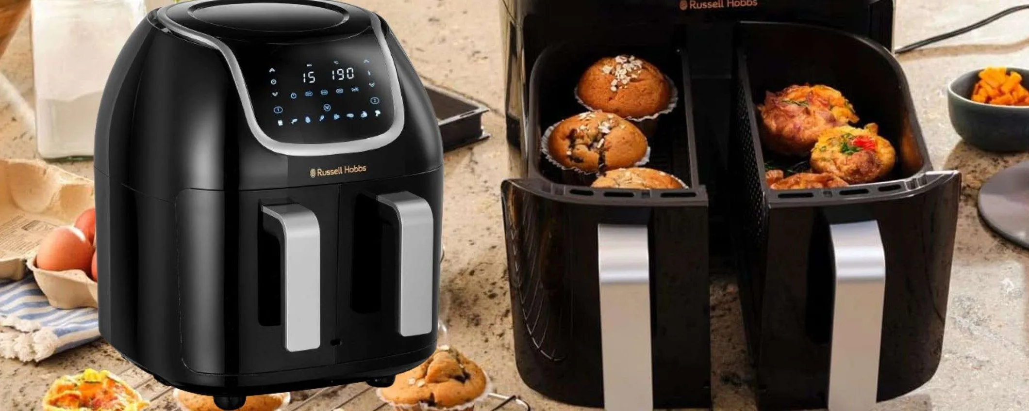 Friggitrice ad aria XXL a doppio cestello: FENOMALE e in promo WOW (77€)