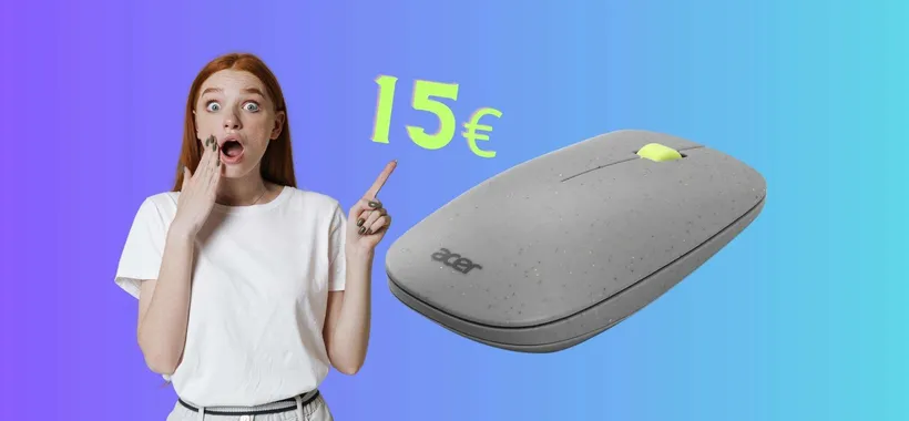 Acer: mouse wireless elegante e compatto a 15€ su Amazon (-37%)