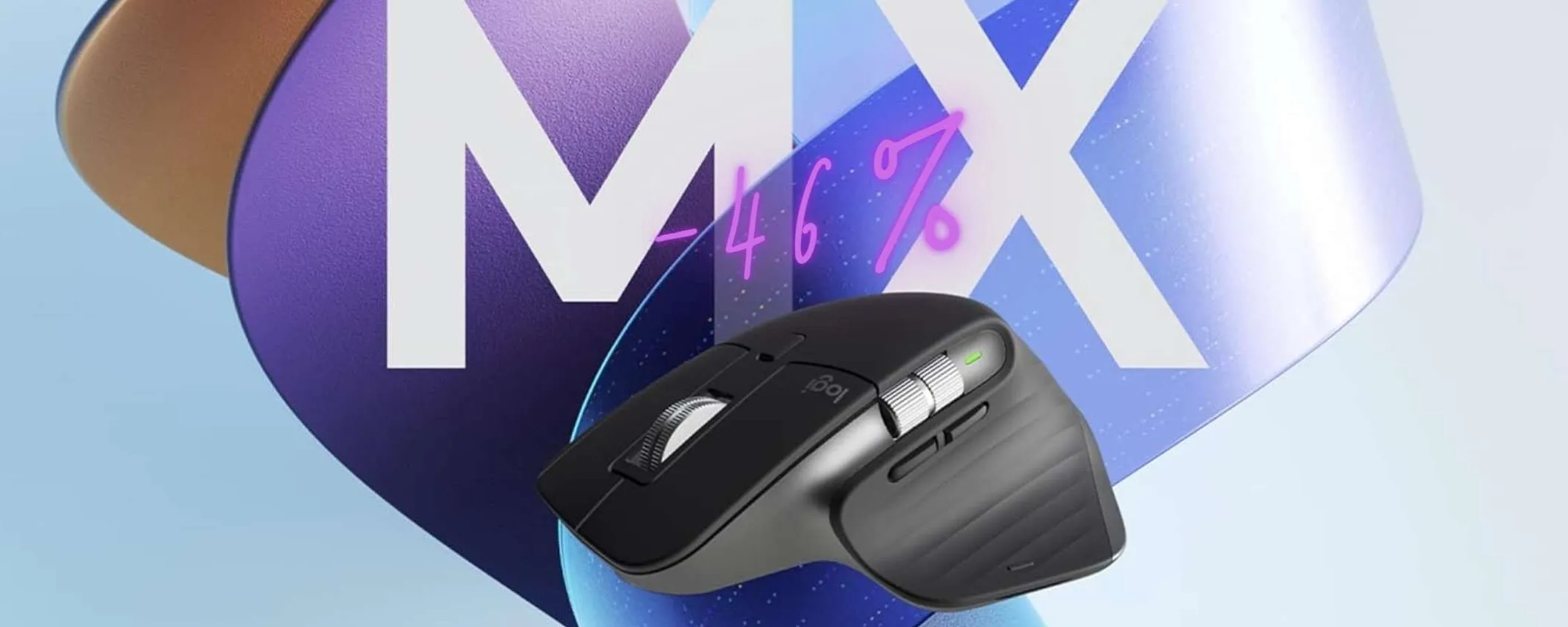 Mouse wireless ergonomico con prestazioni di alto livello: Logitech MX Master 3S al 46%